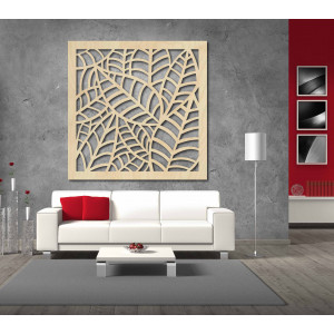 Malowidło ścienne wykonane z drewnianej sklejki, topolowa paproć