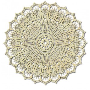 Mandala kwiat pokoju, obraz ścienny z drewna ze sklejki SILVIA 2