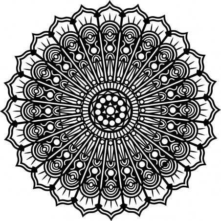 Mandala kwiat pokoju, obraz ścienny z drewna ze sklejki SILVIA Mandala kwiat pokoju, obraz ścienny z drewna ze sklejki SILVIA