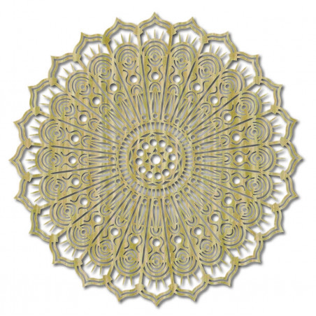 Mandala kwiat pokoju, obraz ścienny z drewna ze sklejki SILVIA Mandala kwiat pokoju, obraz ścienny z drewna ze sklejki SILVIA