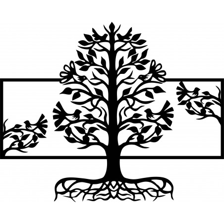 Drewniany obraz ścienny korzenie drzewa wykonany ze sklejki topoli MALFEL Drewniany obraz ścienny korzenie drzewa wykonany ze sklejki topoli MALFEL