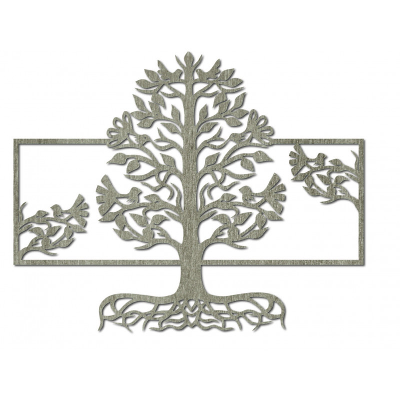 Drewniany obraz ścienny korzenie drzewa wykonany ze sklejki topoli MALFEL