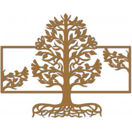 Drewniany obraz ścienny korzenie drzewa wykonany ze sklejki topoli MALFEL Drewniany obraz ścienny korzenie drzewa wykonany ze sklejki topoli MALFEL