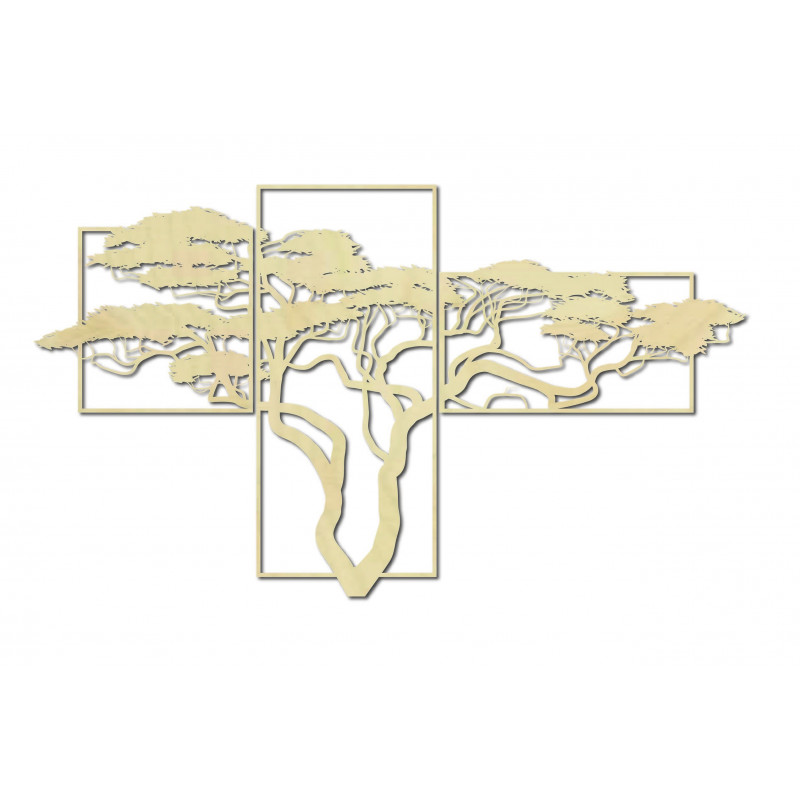 Drewniany obraz ścienny BONSAI Obraz składa się z trzech części SKALICA