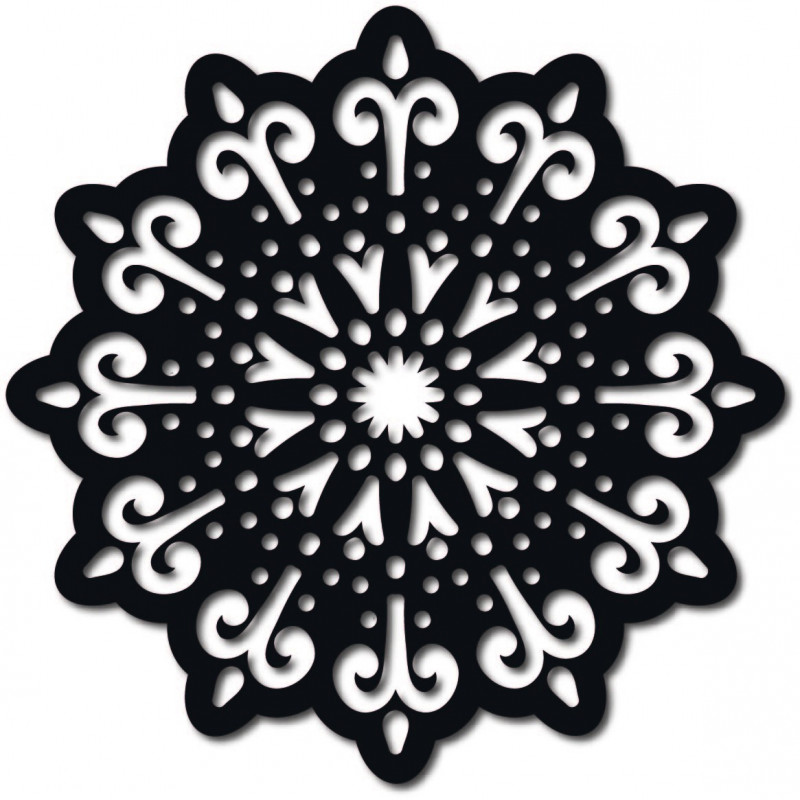 STYLESA nowoczesny obraz ścienny kwiat ze sklejki BELFON czarny