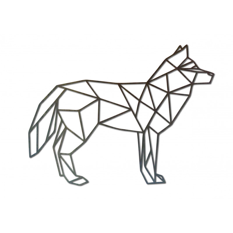 STYLESA rzeźbiona sklejka obraz ścienny wilk PR0231 czarny