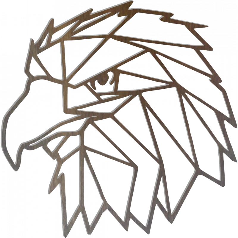 STYLESA Rzeźbiony obraz ścienny geometryczne kształty orzeł PR0234 czarny