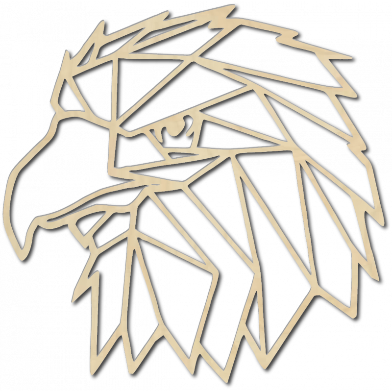 STYLESA Rzeźbiony obraz ścienny geometryczne kształty orzeł PR0234 czarny