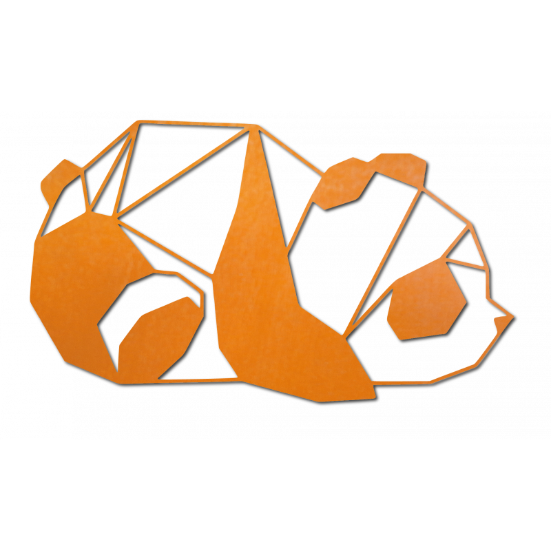 Pomarańczowa rzeźbiona panda ścienna