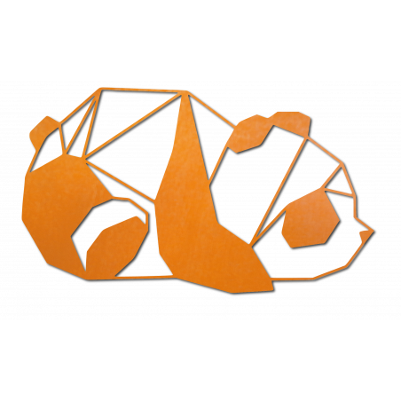 Pomarańczowa rzeźbiona panda ścienna Pomarańczowa rzeźbiona panda ścienna