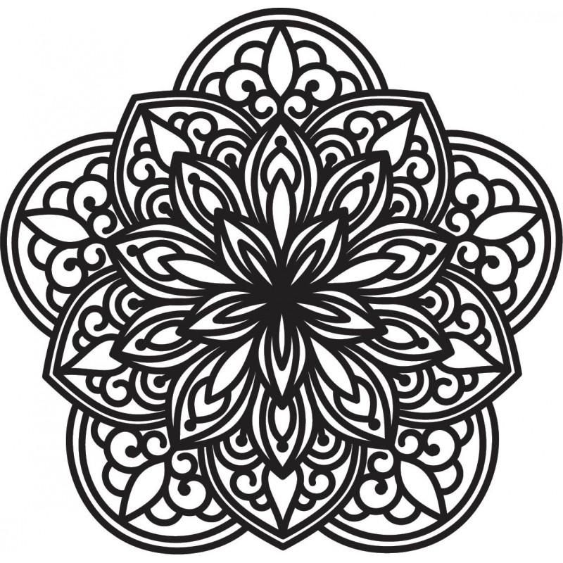 Kwiat rzeźbiona mandala drewniane zdjęcie na ścianie ze sklejki