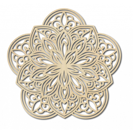 Kwiat rzeźbiona mandala drewniane zdjęcie na ścianie ze sklejki Kwiat rzeźbiona mandala drewniane zdjęcie na ścianie ze sklejki