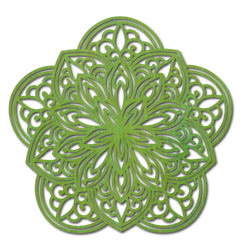 Kwiat Rzeźbiony Mandala Drewniana Sklejka Obraz Ścienny