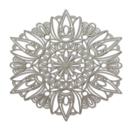 Rzeźbiona mandala malowana na drewnie na sklejce, ściana różana Rzeźbiona mandala malowana na drewnie na sklejce, ściana różana