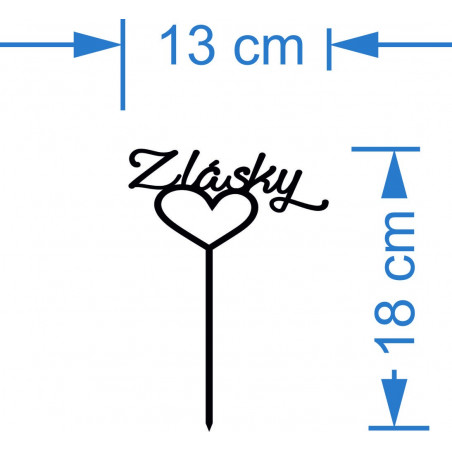 Plastikowa nakładka na tort miłosny Wymiar 130 x 180 mm