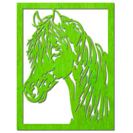 Rzeźbiony drewniany obraz głowy konia ze sklejki na ścianę