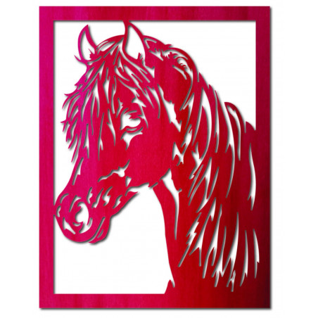 Rzeźbiony drewniany obraz głowy konia ze sklejki na ścianę