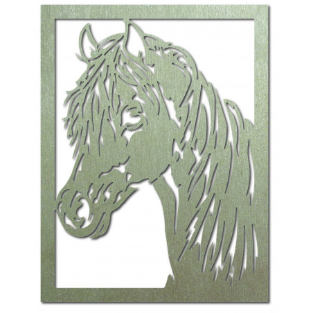 Rzeźbiony drewniany obraz głowy konia ze sklejki na ścianę