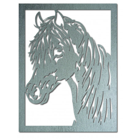 Rzeźbiony drewniany obraz głowy konia ze sklejki na ścianę