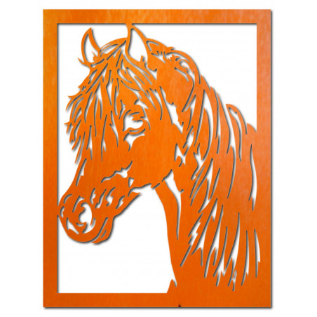 Rzeźbiona sklejka drewniana, malowidło ścienne z głową konia