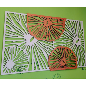 Elegancka drewniana dekoracja ścienna z kwiatowym wzorem... 2