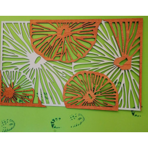 Rzeźbiony obraz na ścianie drewnianej sklejki... 2