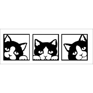 Obraz na ścianie kota wykonanego z kolorowej drewnianej... 2