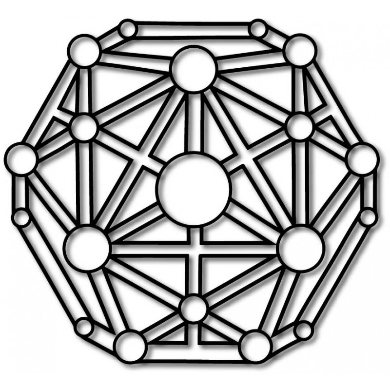 Geometryczne malowanie na ścianie drewnianej...