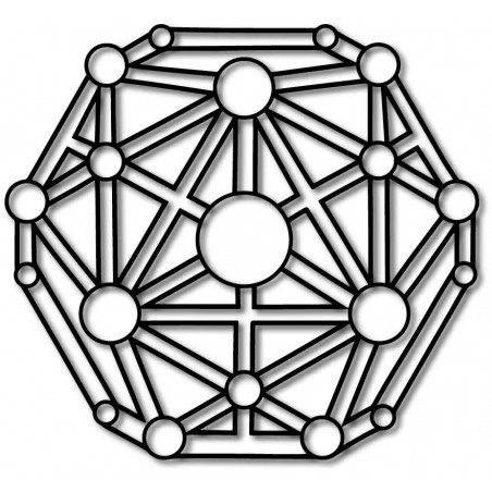 Geometryczne malowanie na ścianie drewnianej sklejki