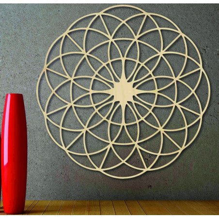 Magiczna drewniana mandala na ścianę - Koła I średnica FI 50, 60, 70, 80, 90, cm